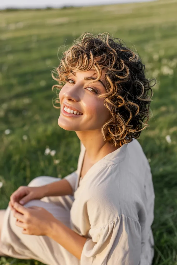 Curly Layered Bob