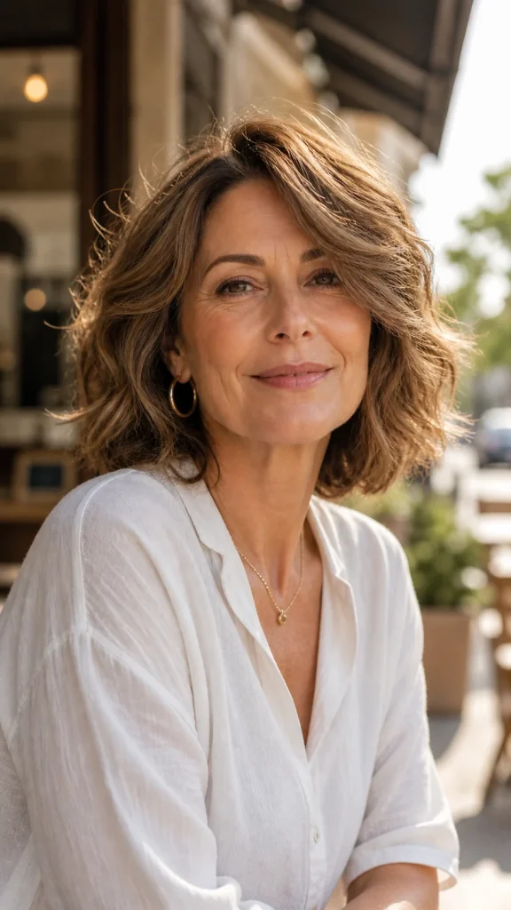 2) Textured Shoulder-Length Cut