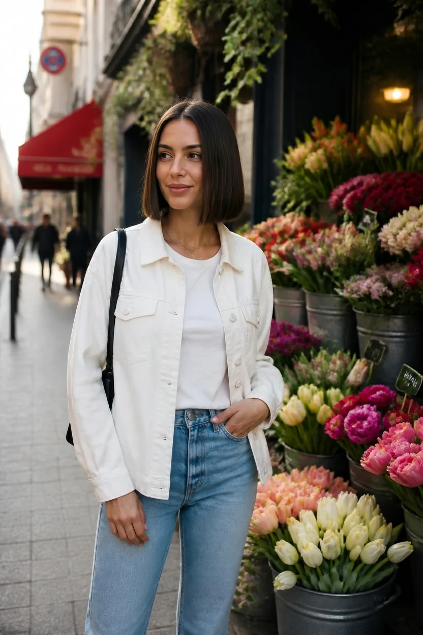 Blunt Cut Shoulder-Length Hair