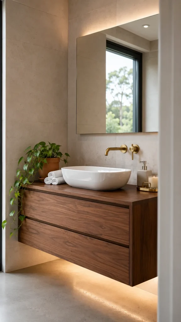 Floating Wall Vanity for Tight Corners