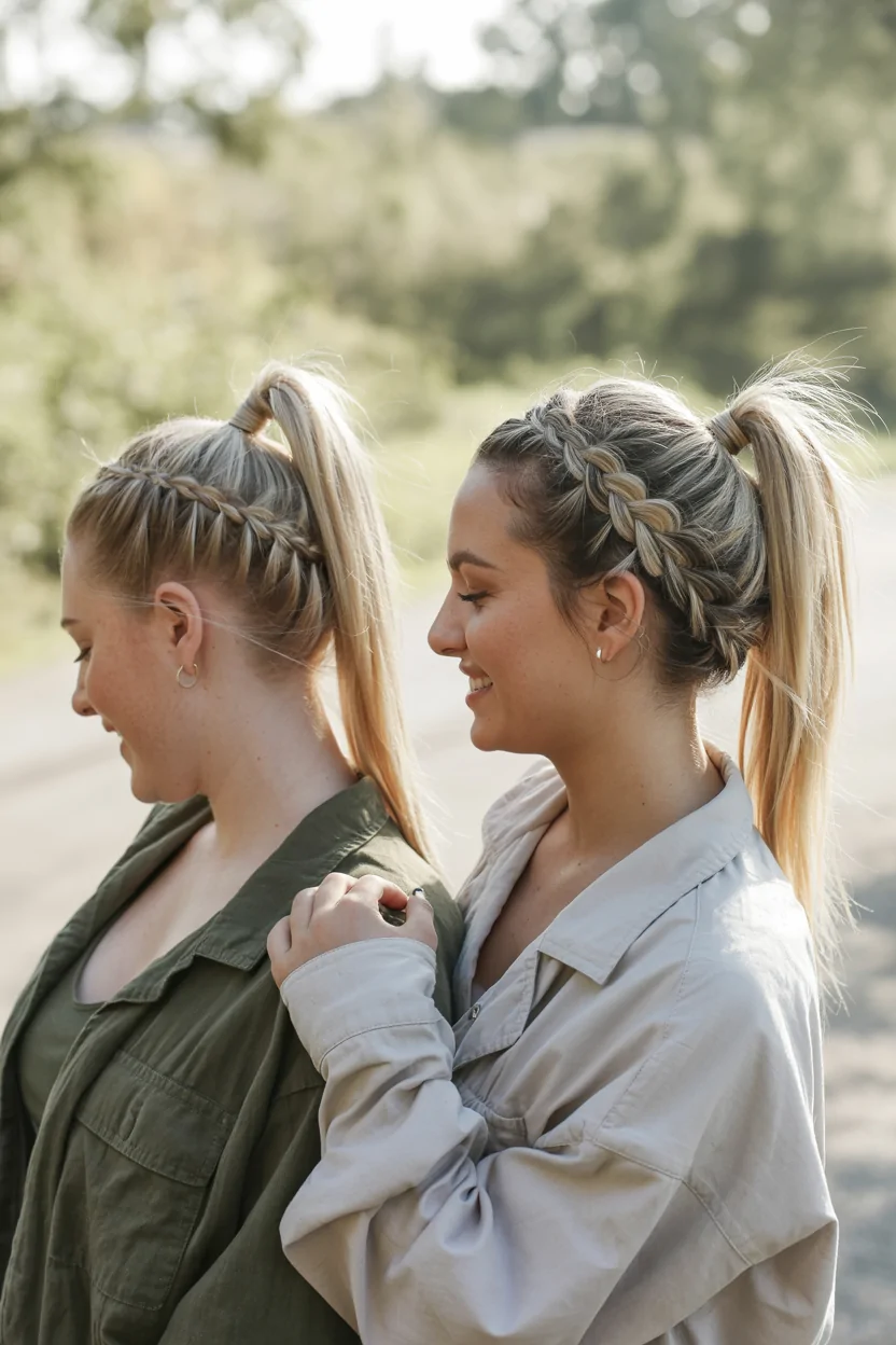High Ponytail With Braided Detail