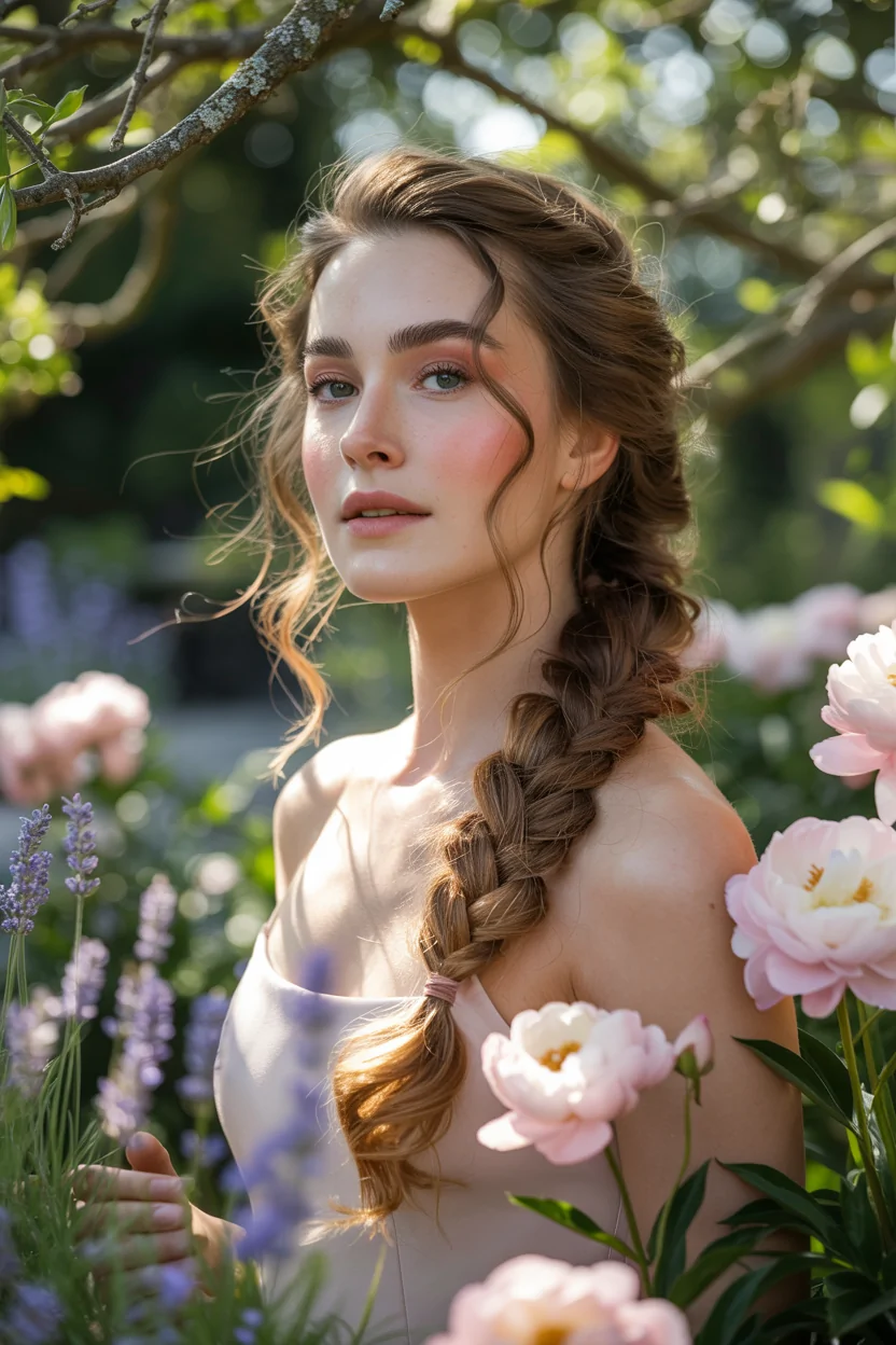 The Classic French Braid with Romantic Soft Tendrils