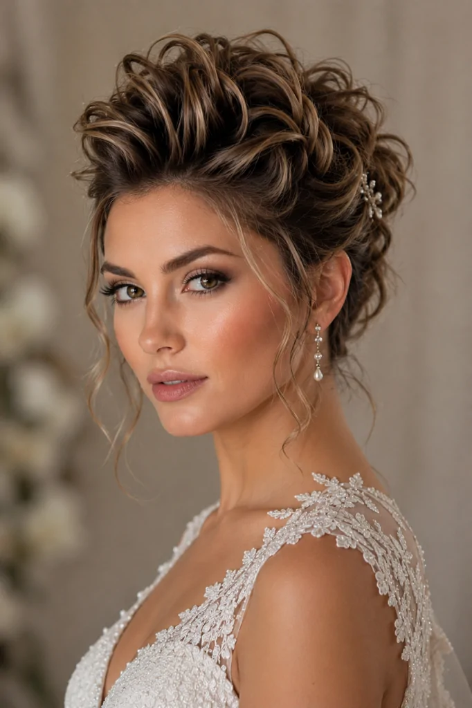 Asymmetrical bob with floral accents