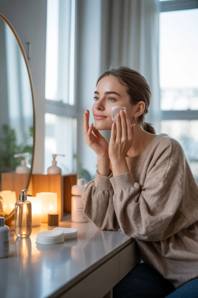 Avoid harsh scrubs and opt for gentle cleansing methods