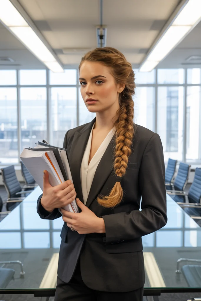Classic French Braid for a Polished Office Look