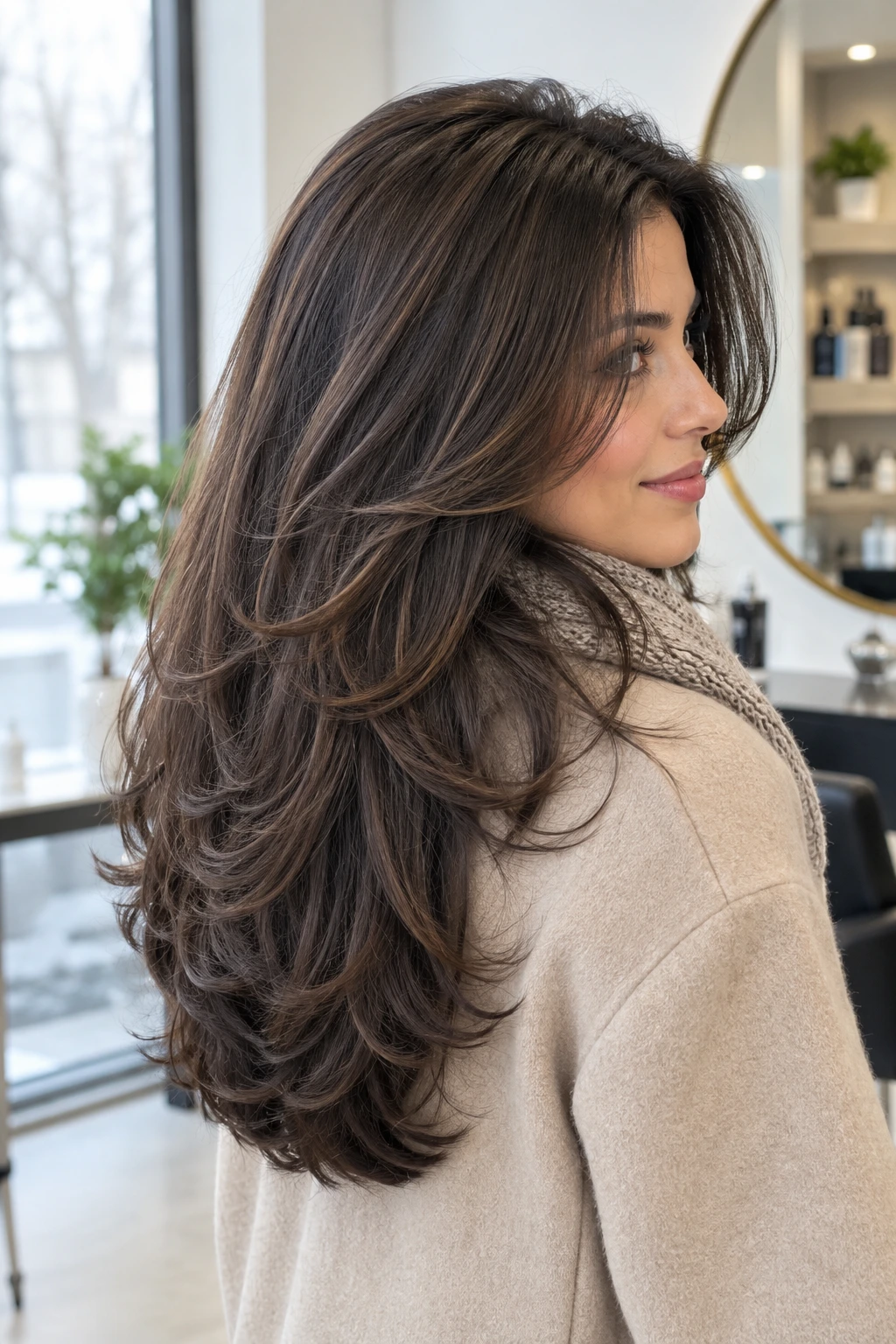 Classic layered cut for thick hair
