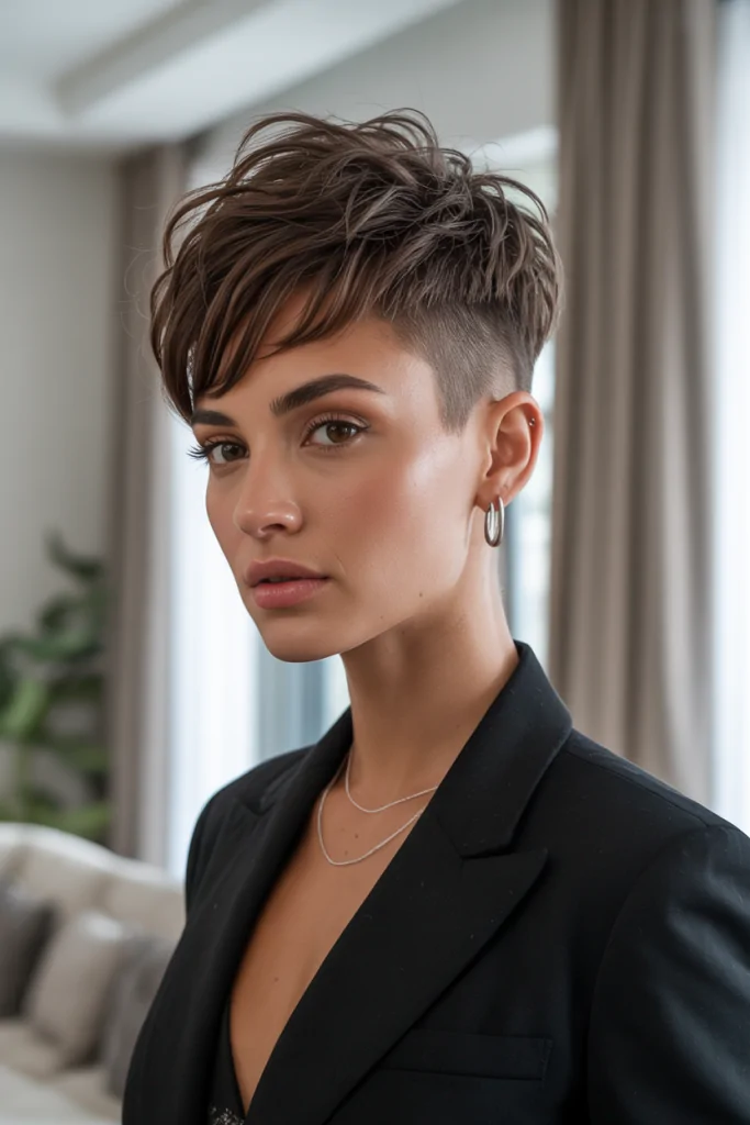 Faux hawk pixie with cropped sides