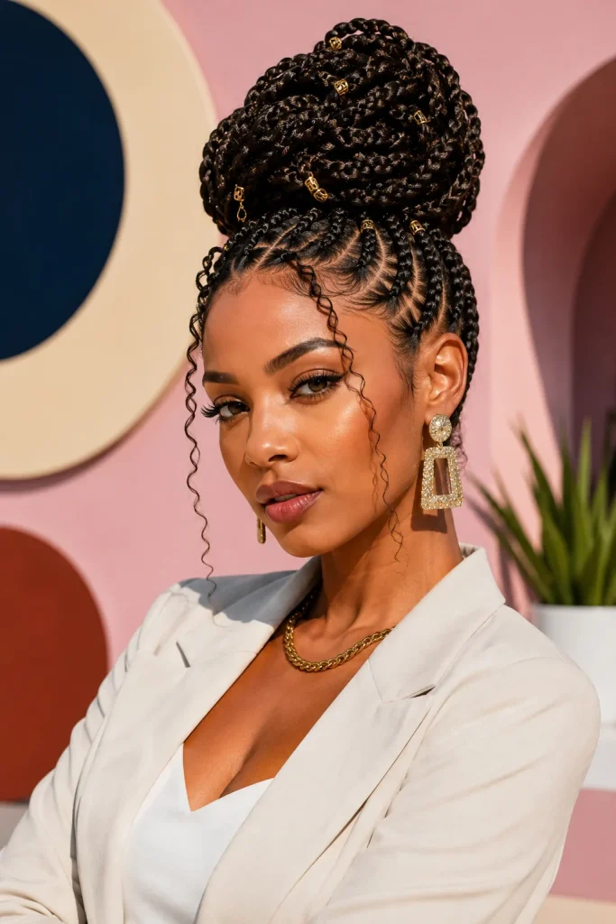 Goddess Braids Updo