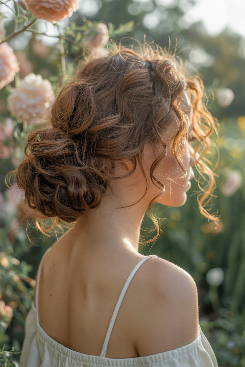 Half-Up Twisted Curly Style