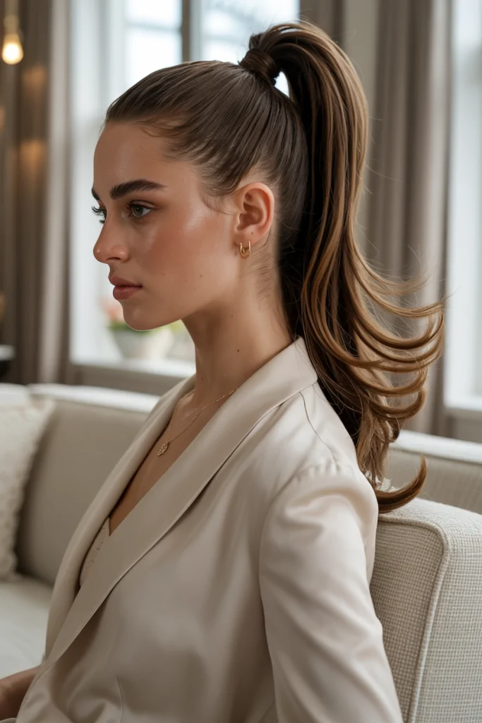 High ponytail for a lifting effect