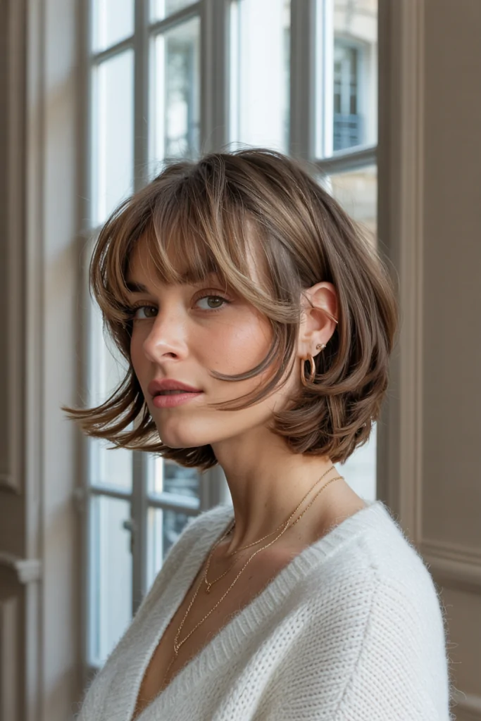 Layered Bob with Playful Piecey Bangs