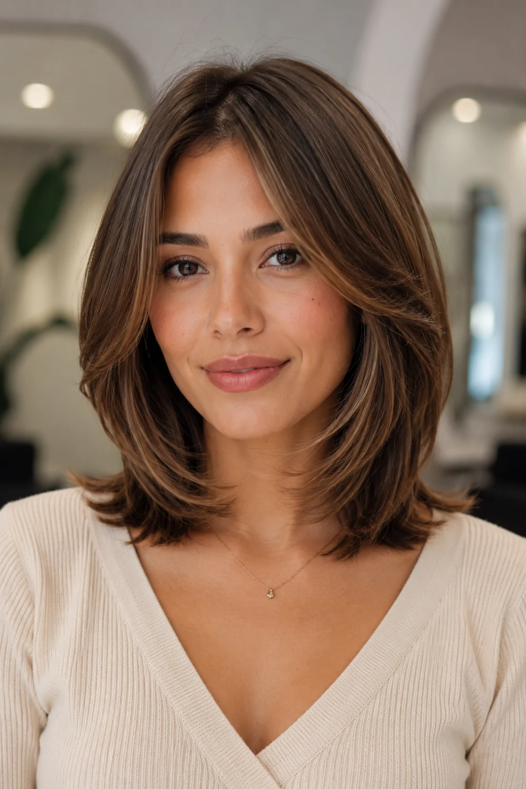 Layered Bob with Subtle Inward Curls