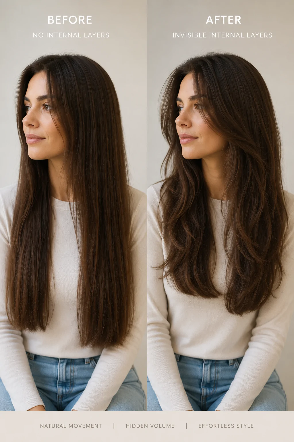 Layered Hair with Curtain Bangs