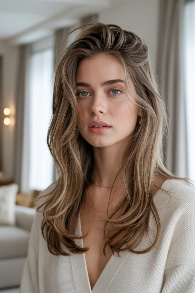 Long layers to elongate the face