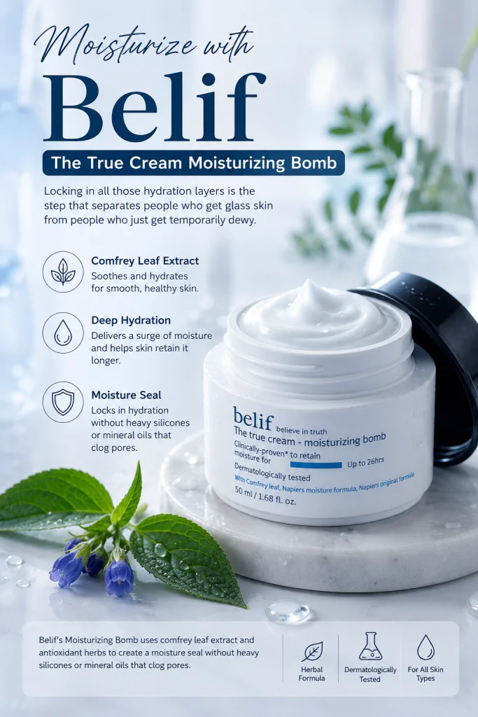 Moisturize with Belif The True Cream Moisturizing Bomb