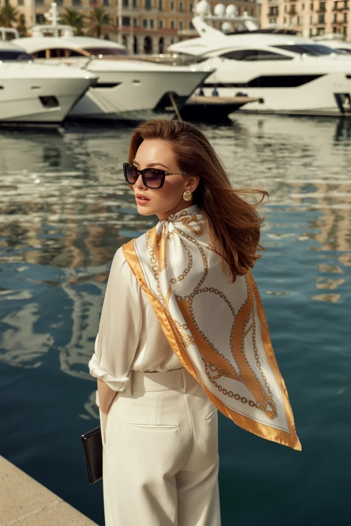 Silk Scarves Tied at the Neck