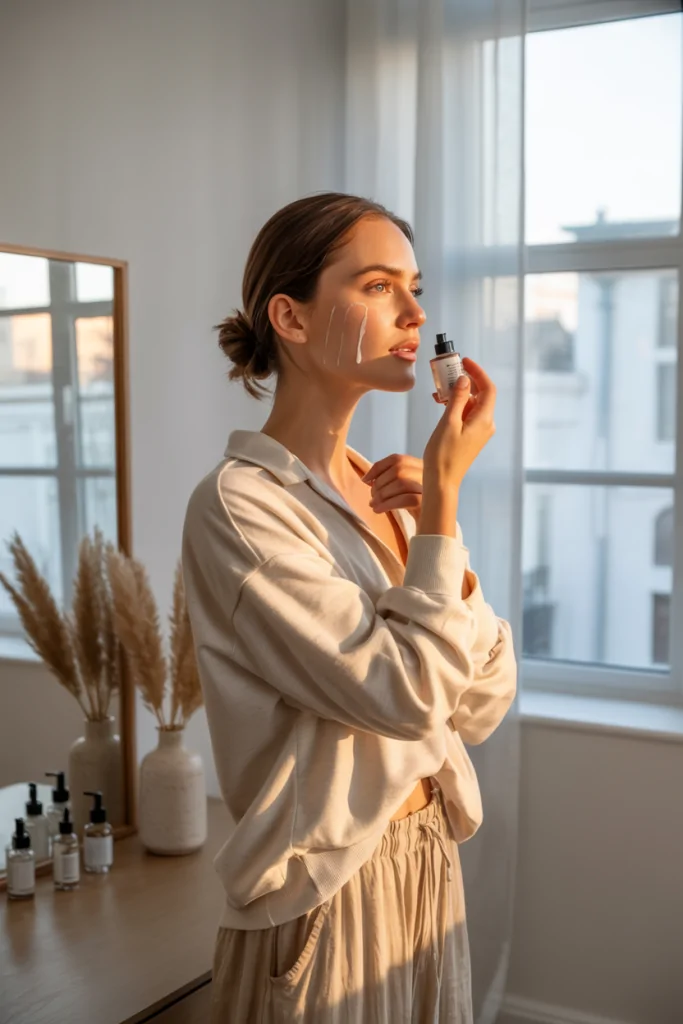 Use The Ordinary Niacinamide 10% + Zinc 1% serum for oil control