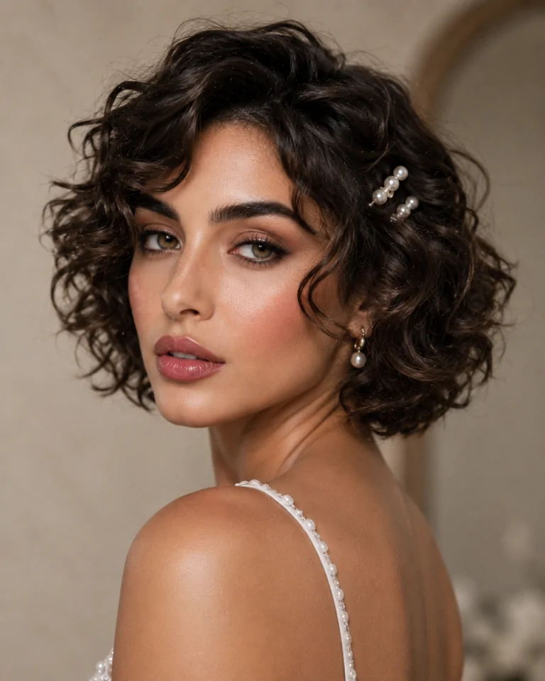 Vintage-inspired rolled curls