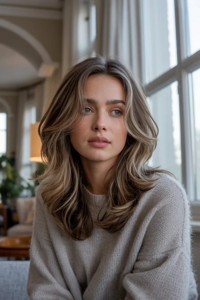 Voluminous updo to lift features