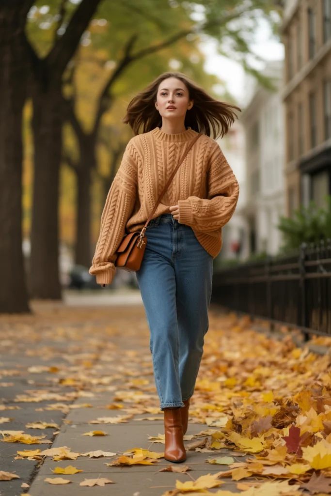Wool Blend Wrap Coat with Leather Boots