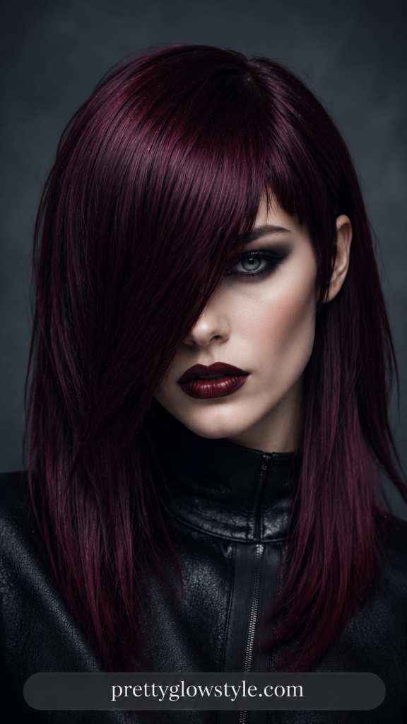 Asymmetrical Bangs for Angular Faces