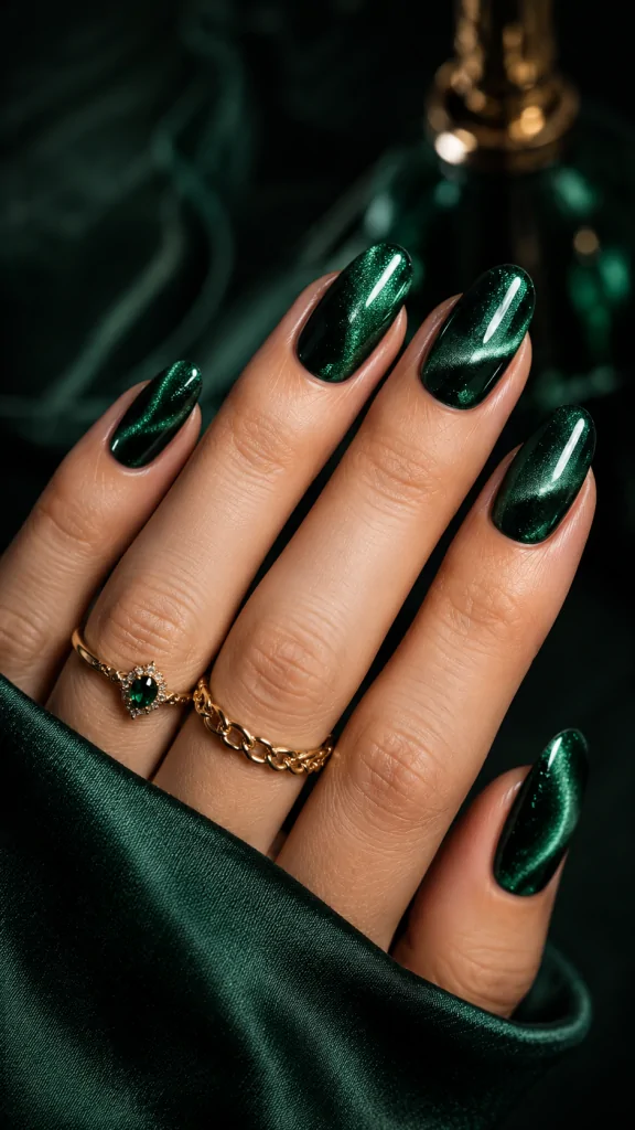 Blue Cat Eye Nails