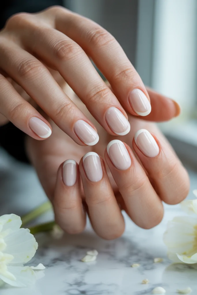 Classic Milky White French Tips