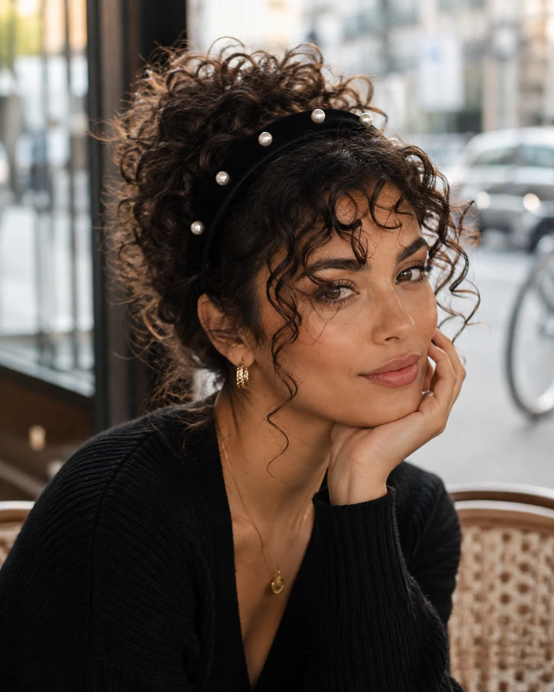 Curly Updo With Bangs