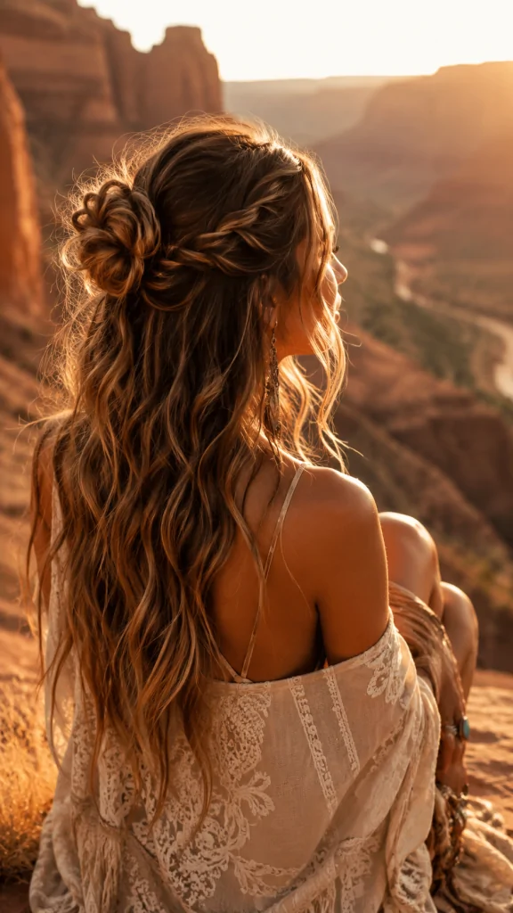 Half-Up Messy Bun