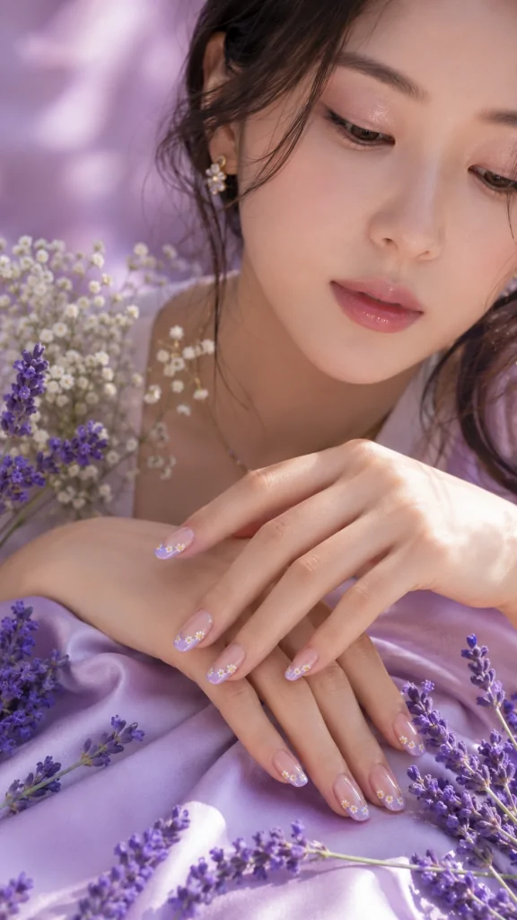 Lavender French With Floral Details