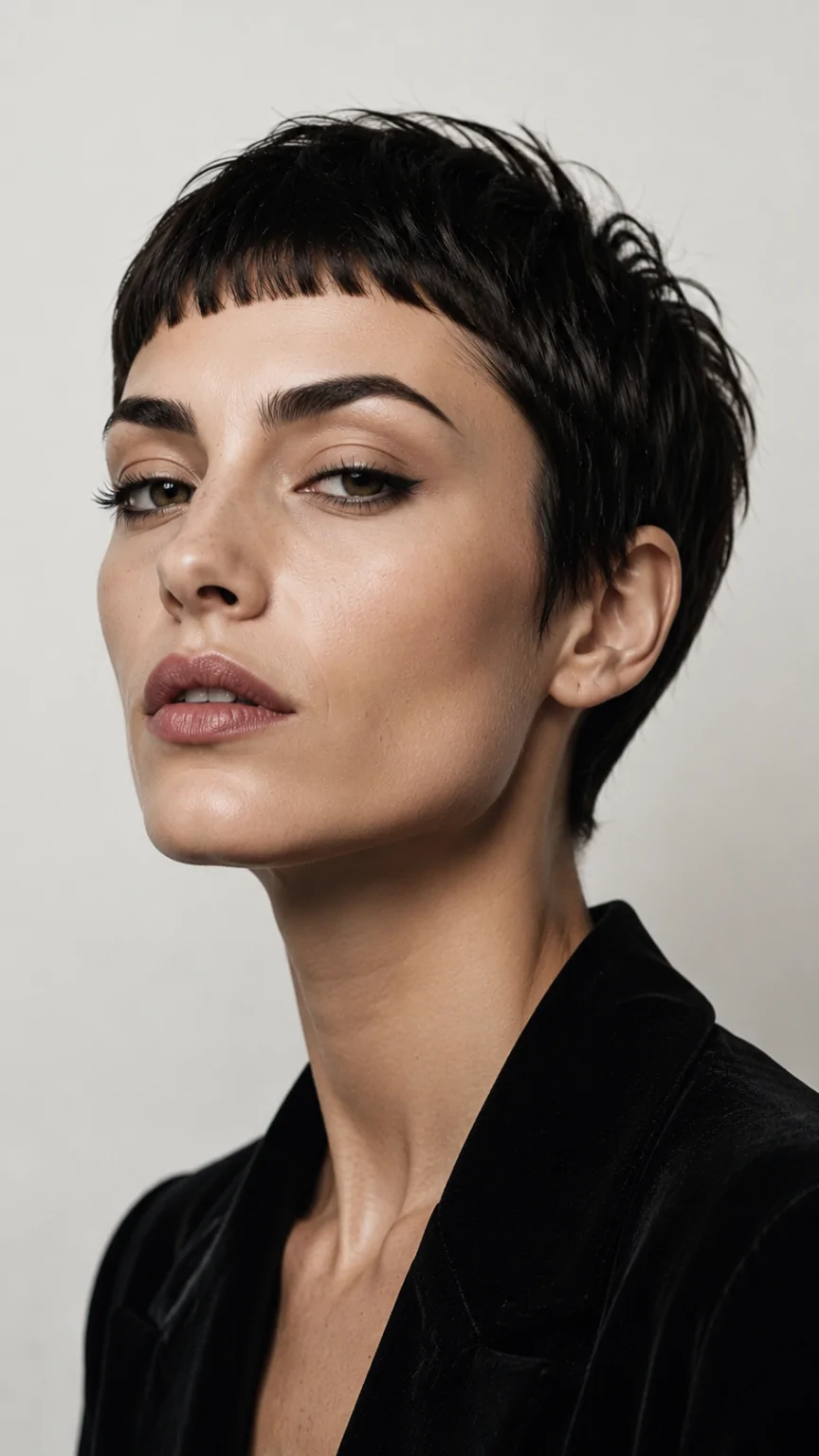 Sleek Pixie With Defined Side Part