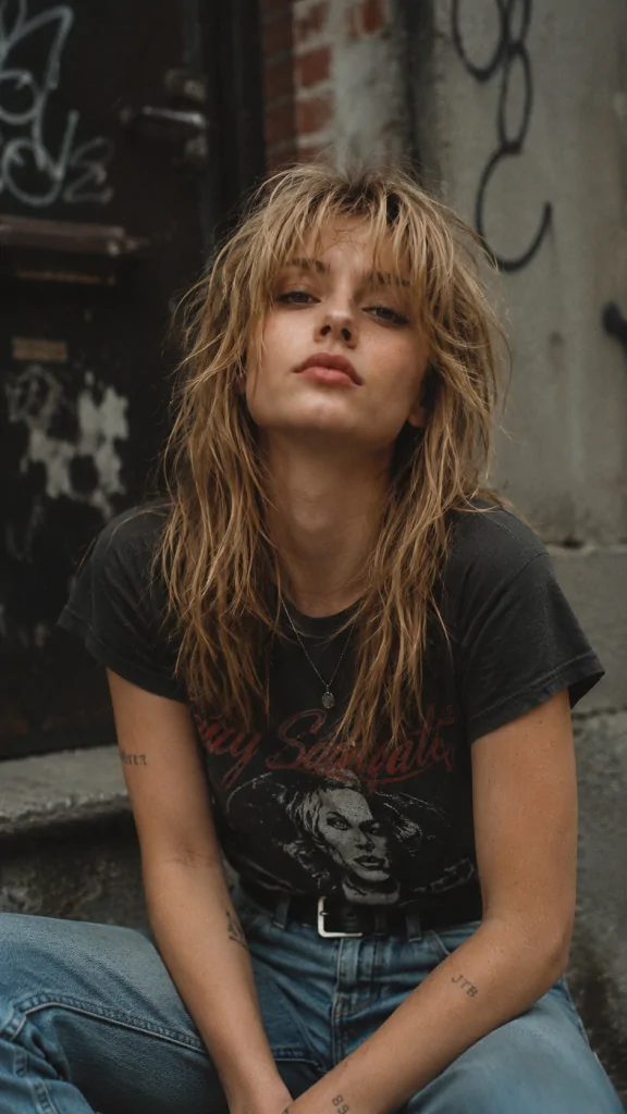 Voluminous Curly 90s Hair