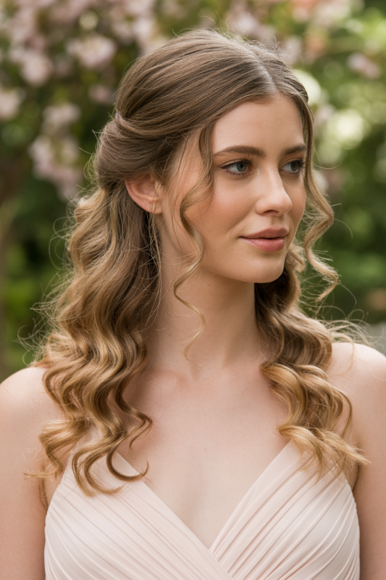 Classic Half Up Half Down With Curls