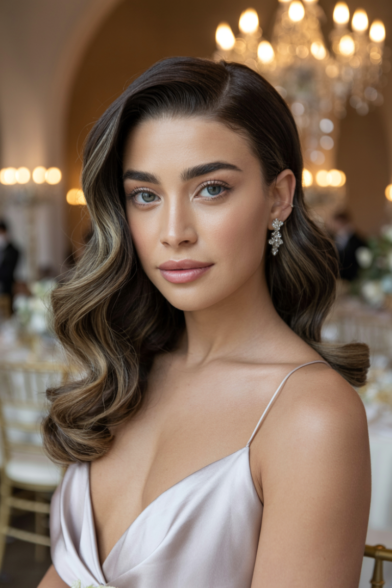 Side Part Wedding Hairstyle