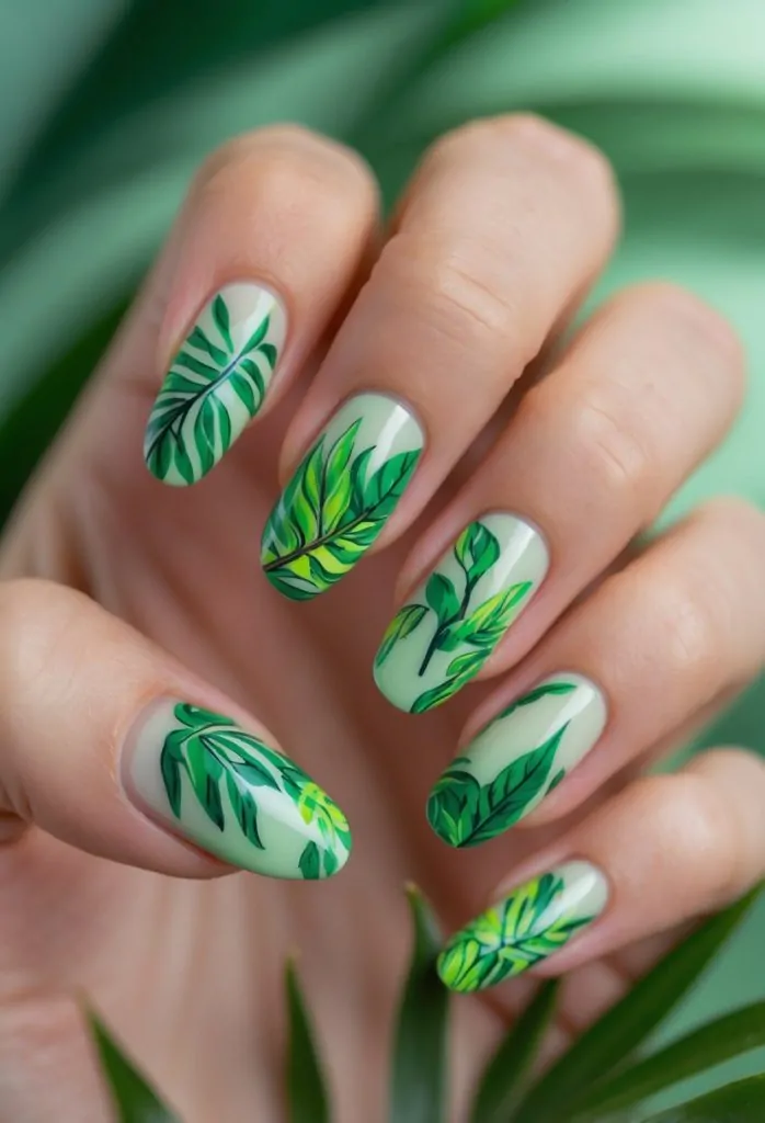 Celadon Pastel Green Nails