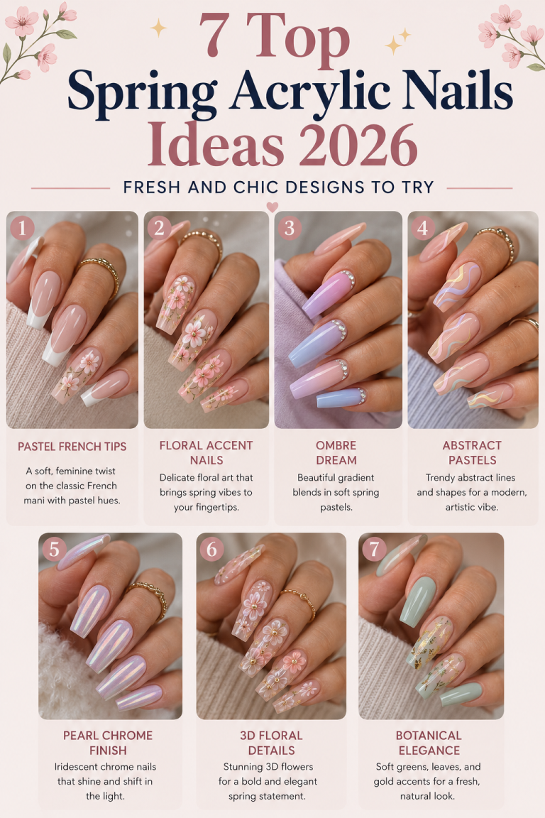 7 Top Spring Acrylic Nails Ideas 2026 Fresh and Chic Designs to Try - Confident, Clear Nail Inspiration