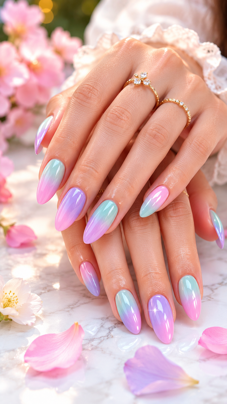 Pastel Ombre Gel Nails