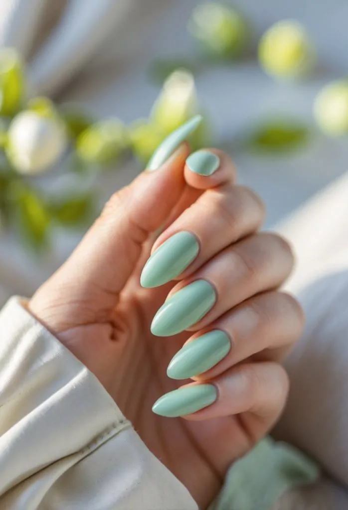 Emerald Green Cat Eye Nails