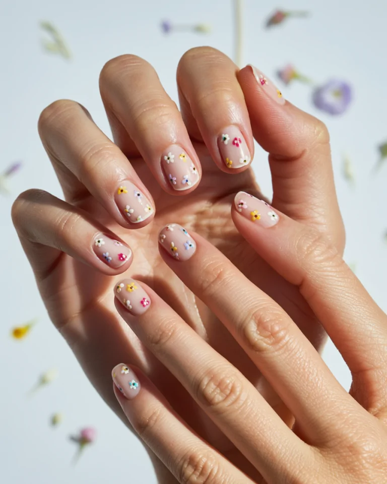 Micro Floral Scattered Nails