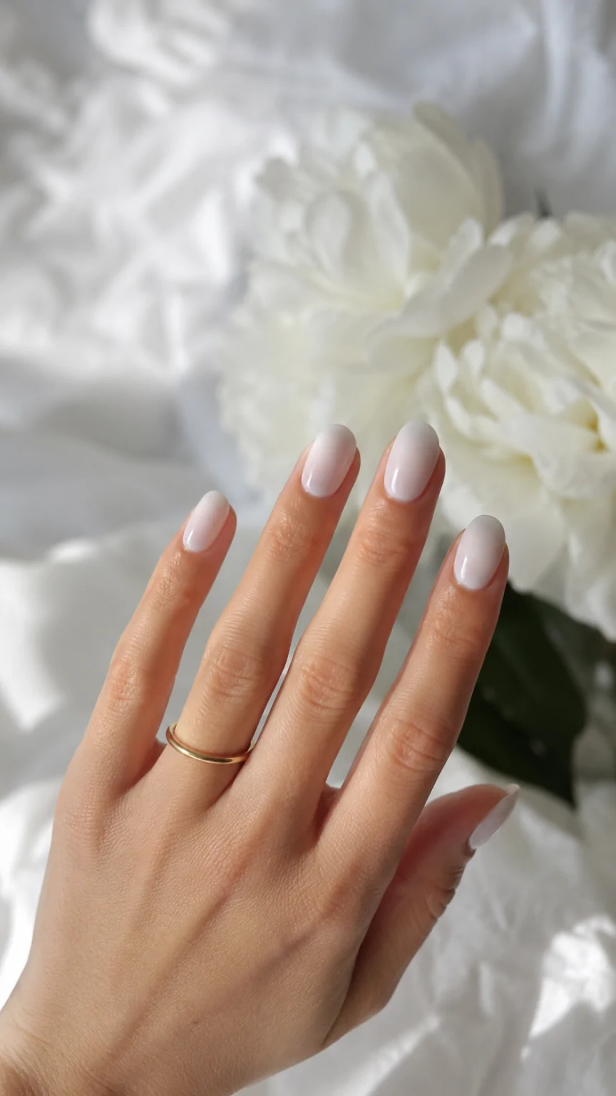 Milky White Solid Manicure