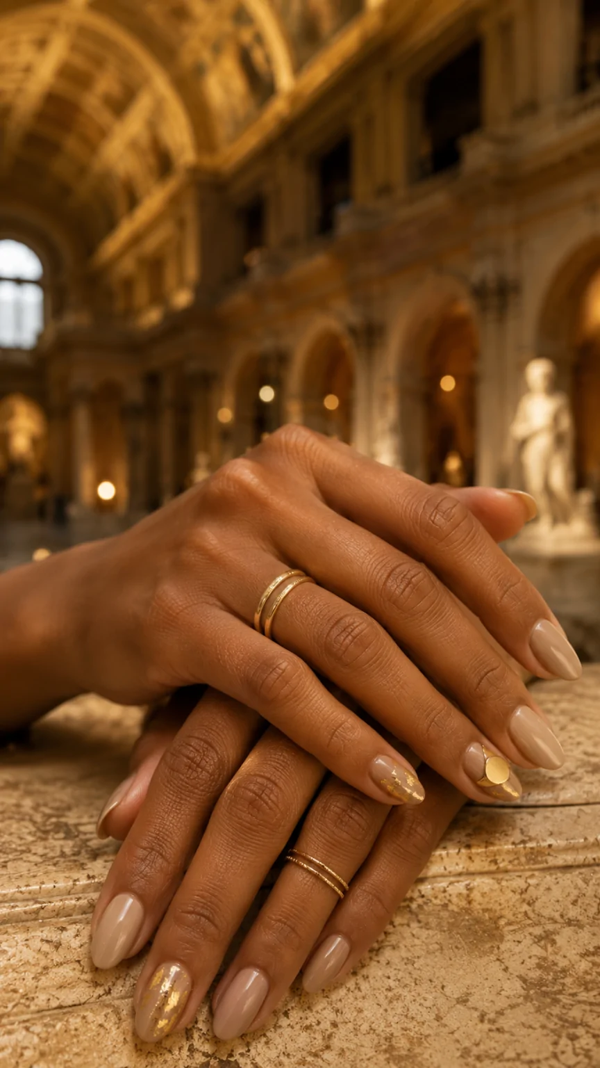Minimalist Nude With Gold Foil Accents