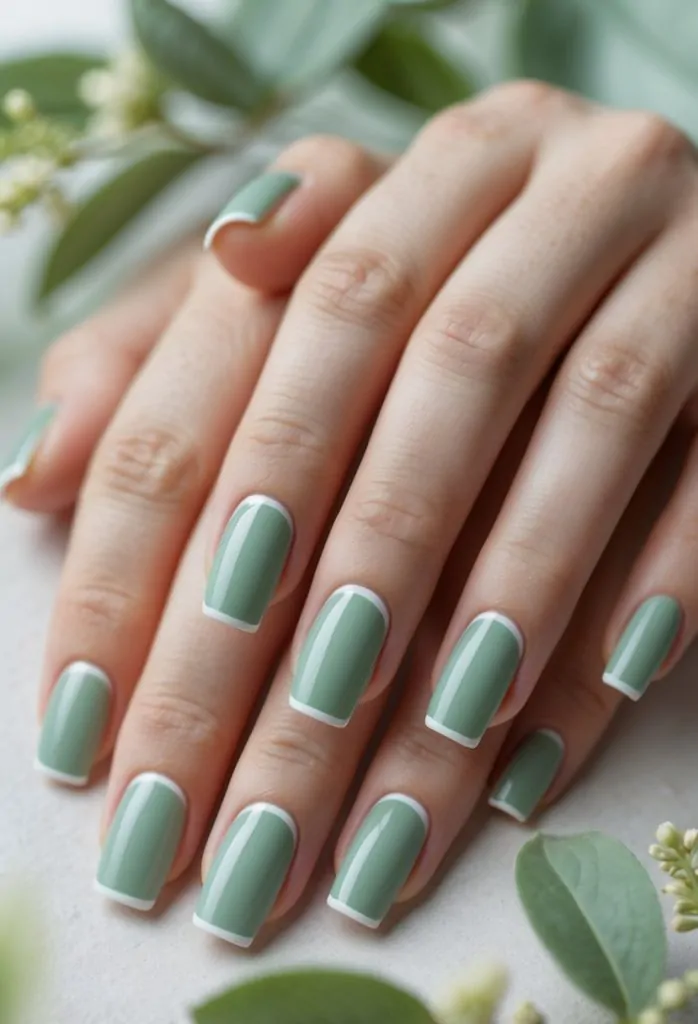 Mint Green Ombre Nails