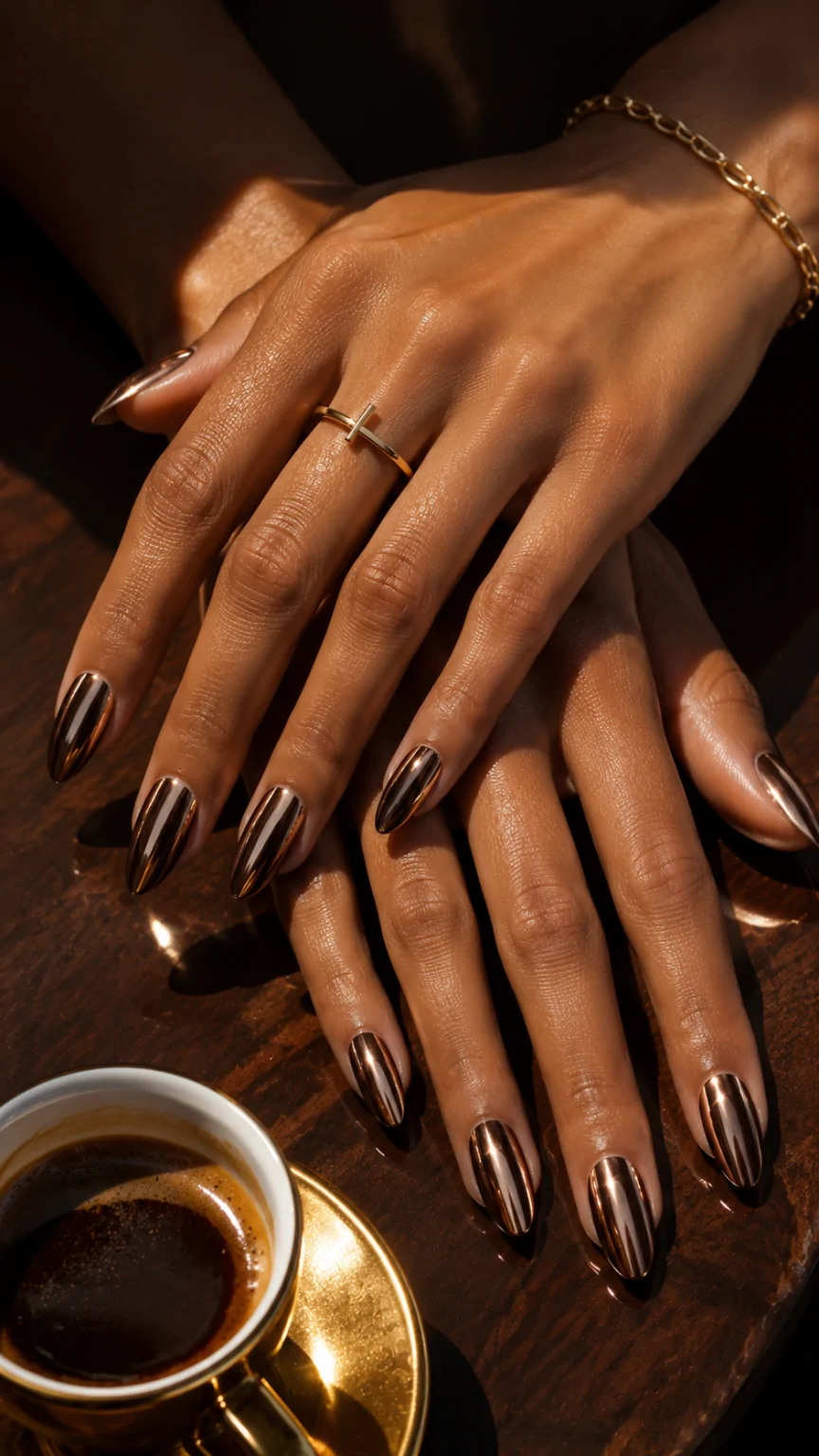 Mocha Brown Acrylic Chrome Glazed Finish