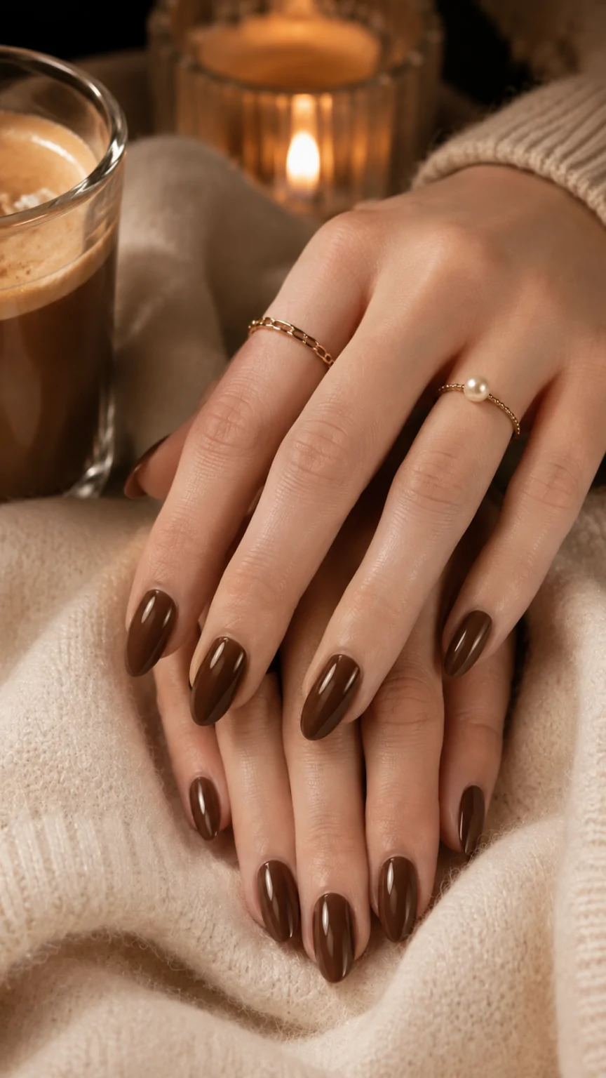 Mocha Mousse Brown Manicure