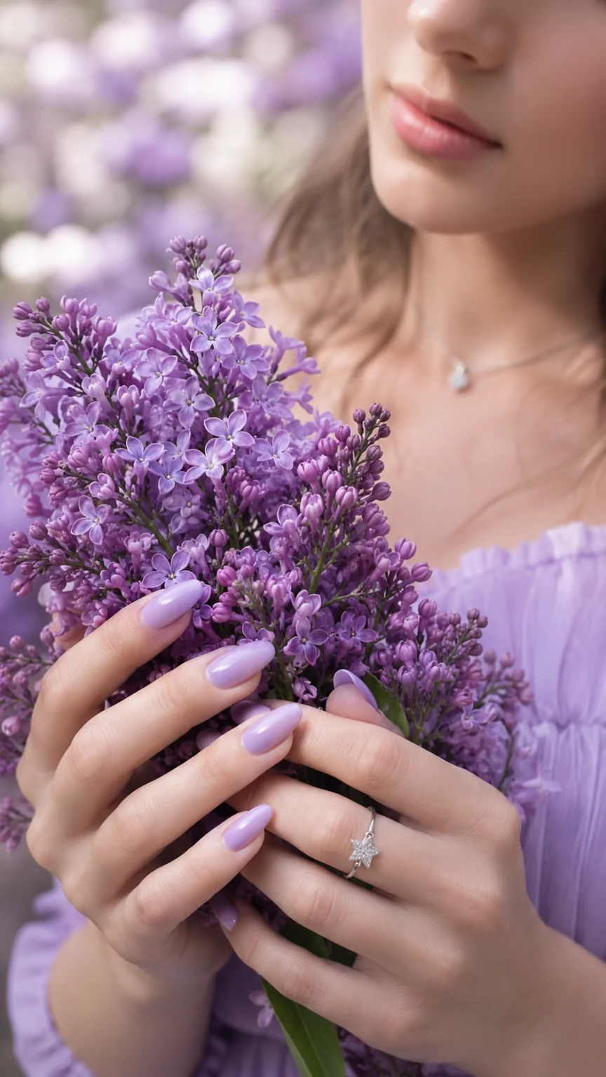 Pastel Lavender Solid Nails