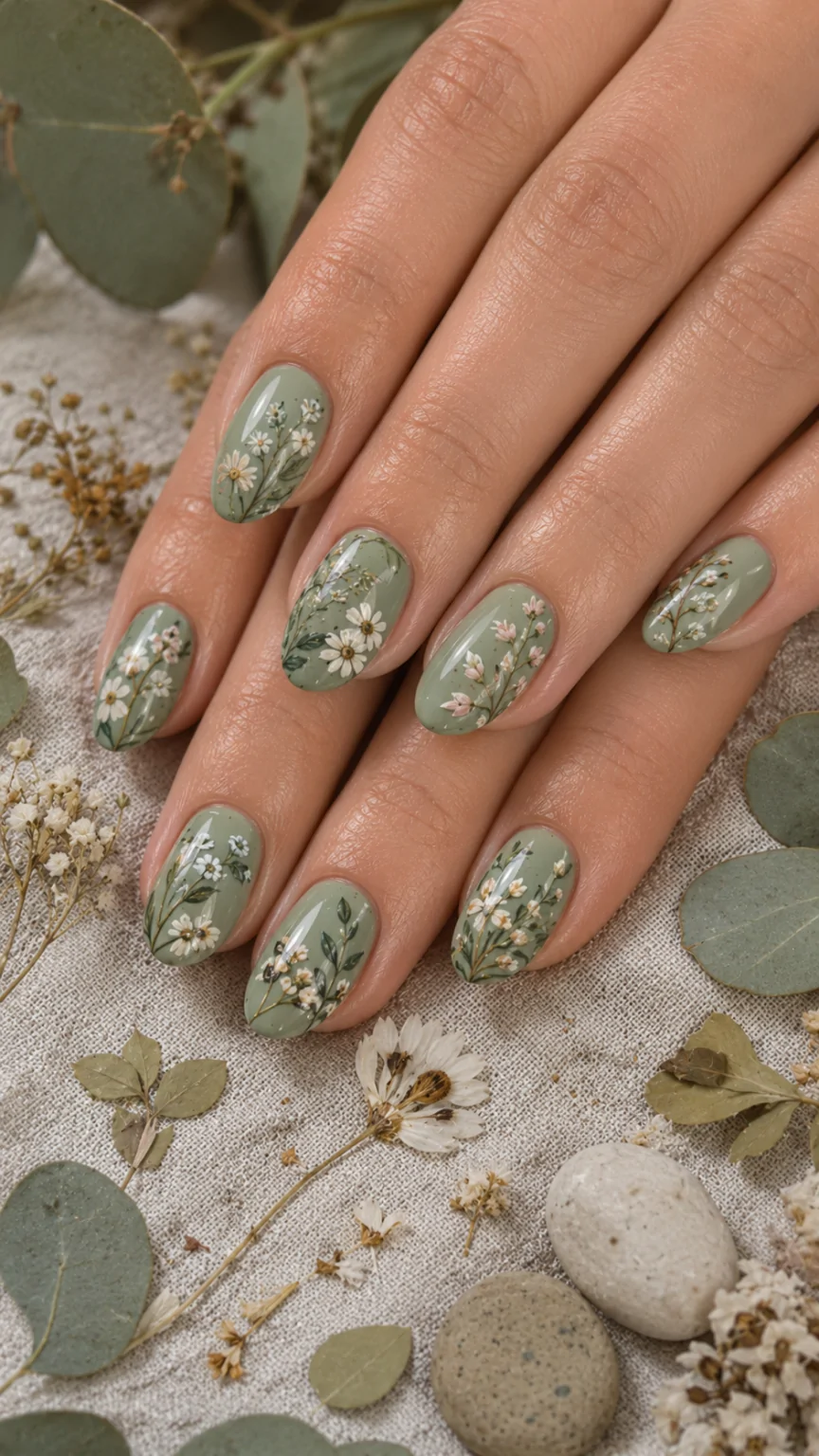 Sage Green With Floral Details
