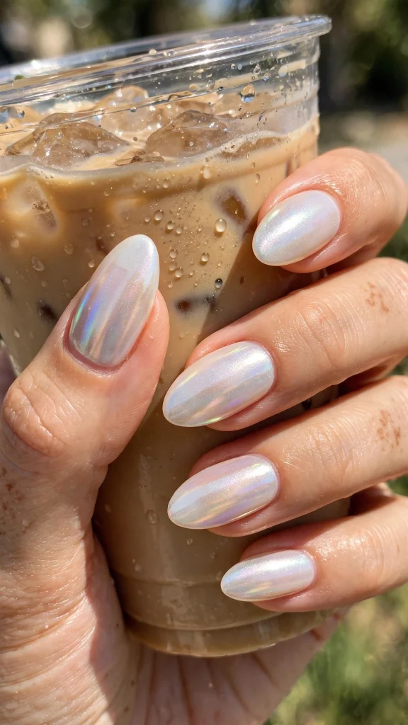 Glazed White Donut Nails