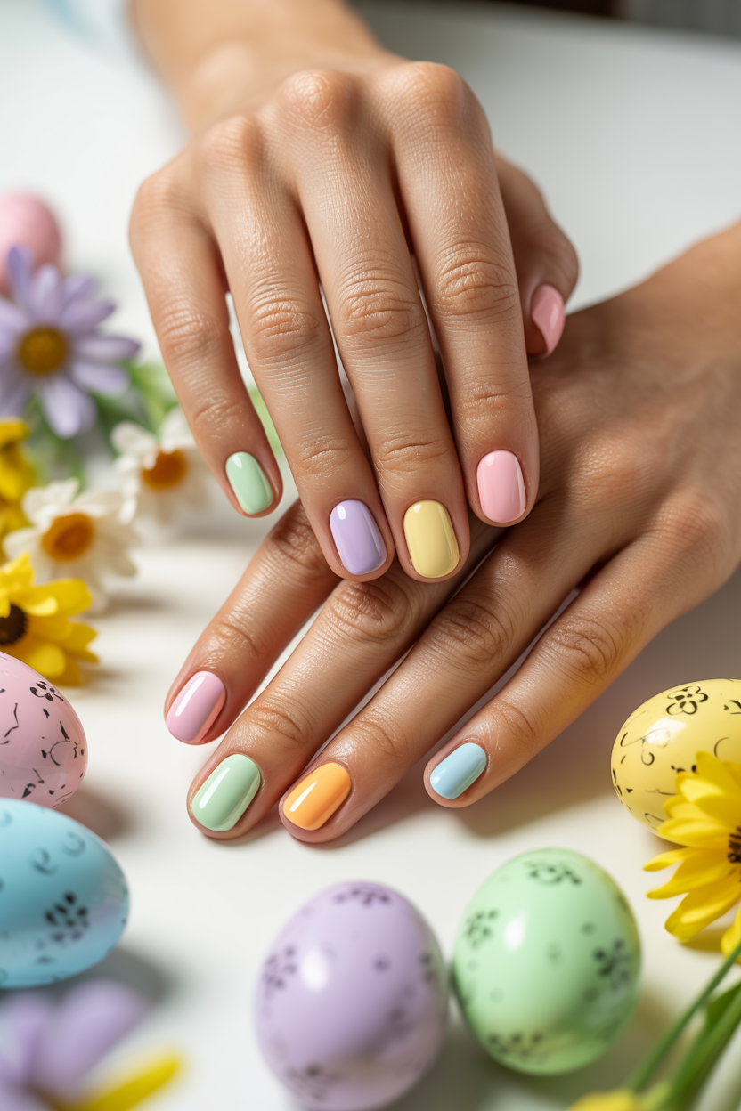 Easter Pastel Egg Inspired Manicure