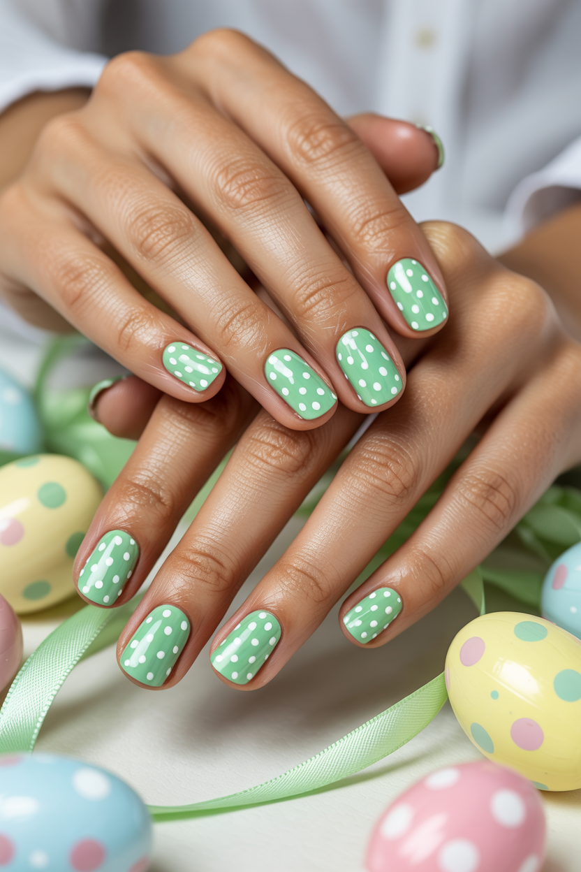 Mint Green With Polka Dots