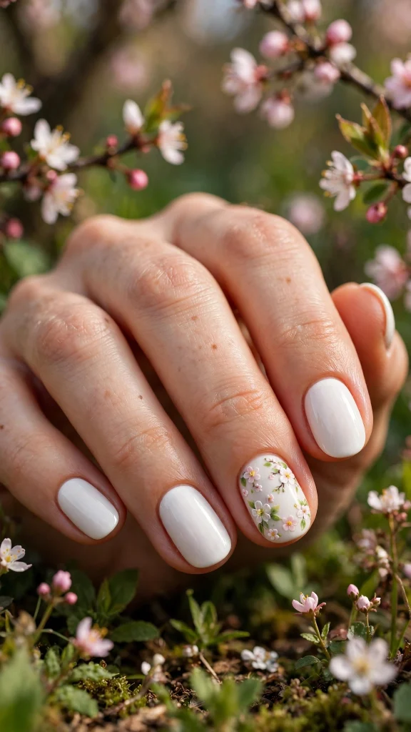 White With Floral Accent Details